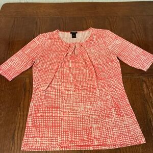 Ann Taylor Blouse Women’s M Pink Pleated Front Stretch
